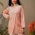 Hand embroidered peach cotton lucknowi chikankari short kurti
