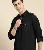 Black cotton pathani with salwar