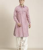 Pink cotton pathani with salwar
