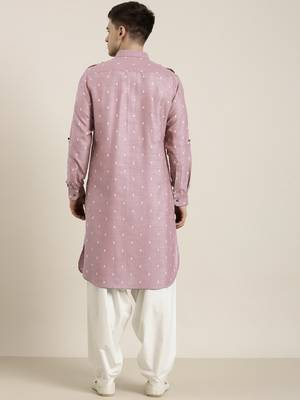 Pink cotton pathani with salwar 2