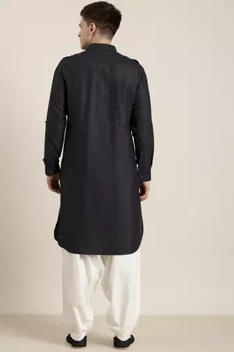 Black cotton pathani with salwar