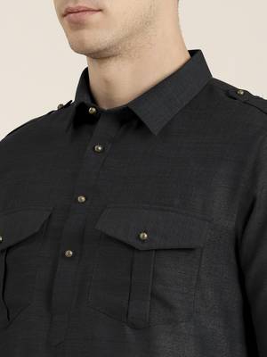 Black cotton pathani with salwar 4