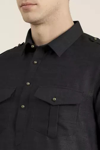 Black cotton pathani with salwar