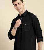 Black cotton pathani with salwar