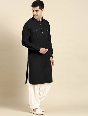 Black cotton pathani with salwar 5