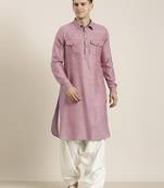 Rose pink cotton pathani with salwar