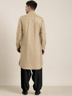 Beige cotton pathani with salwar 5