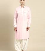 Light pink fine cotton pathani with salwar
