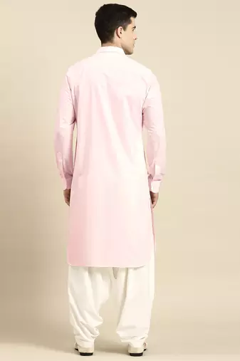 Light pink fine cotton pathani with salwar