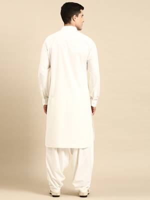 Off white fine cotton pathani with salwar 5