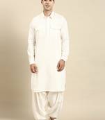 White cotton pathani with salwar