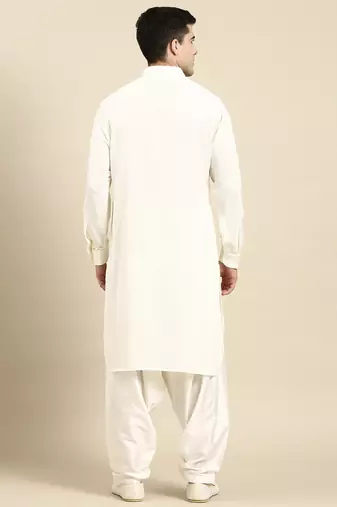White cotton pathani with salwar