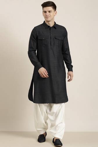 Black cotton pathani with salwar
