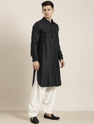 Black cotton pathani with salwar 4