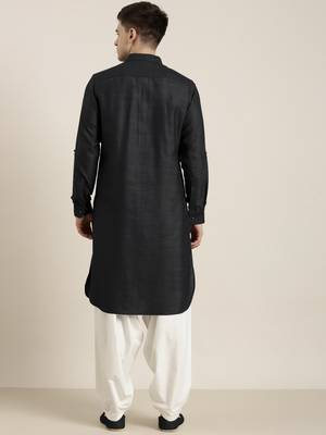 Black cotton pathani with salwar 5