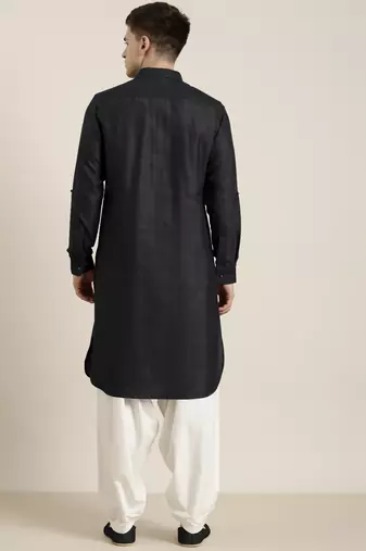 Black cotton pathani with salwar