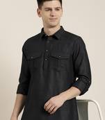 Black cotton pathani with salwar