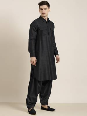 Black cotton pathani with salwar 5