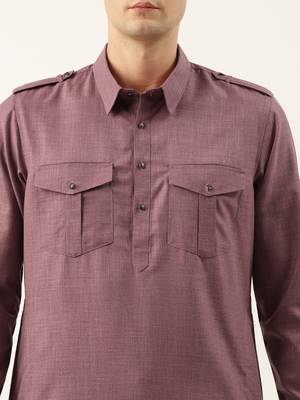 Purple pure cotton pathani with salwar 2
