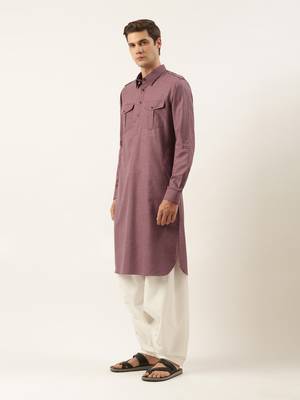 Purple pure cotton pathani with salwar 3