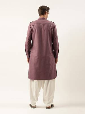Purple pure cotton pathani with salwar 5
