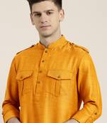Mustard cotton short pathani