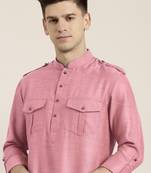 Old rose cotton short pathani