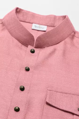 Old rose cotton short pathani