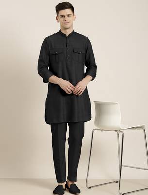 Black cotton short pathani 4