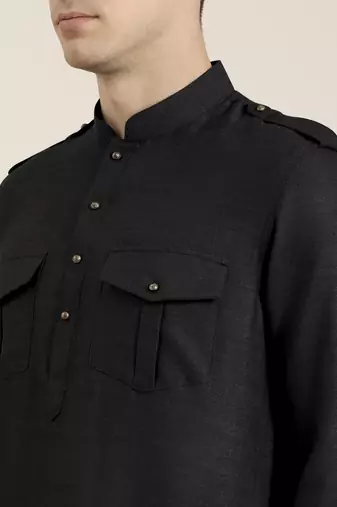 Black cotton short pathani