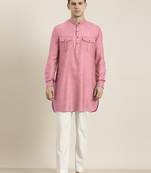 Old rose cotton short pathani