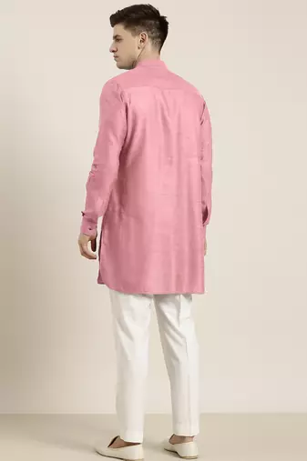 Old rose cotton short pathani