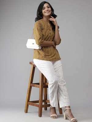Hand embroidered white cotton lucknowi chikankari palazzo 4