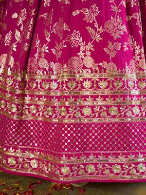 rani zari embroidery silk lehenga set choli with dupatta with dupatta 9