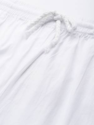 Hand embroidered white cotton lucknowi chikankari palazzo 5