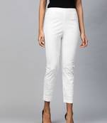 Hand embroidered white cotton lucknowi chikankari trouser