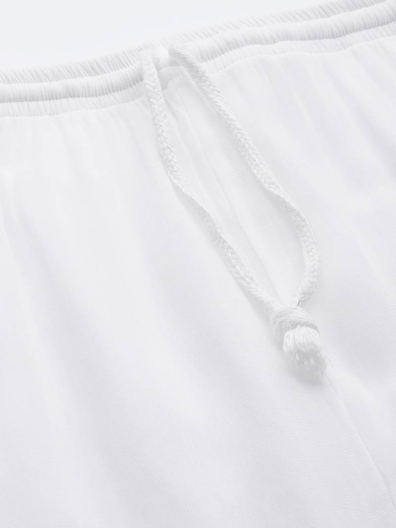 Hand embroidered white cotton lucknowi chikankari palazzo