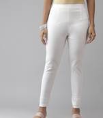 Hand embroidered white cotton lucknowi chikankari trouser