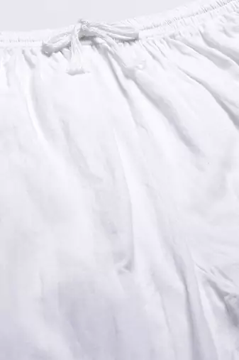 Hand embroidered white cotton lucknowi chikankari palazzo