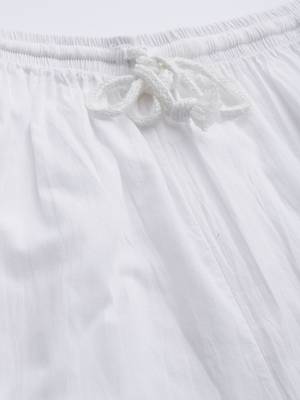 Hand embroidered white cotton lucknowi chikankari pant 5