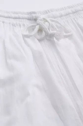 Hand embroidered white cotton lucknowi chikankari pant