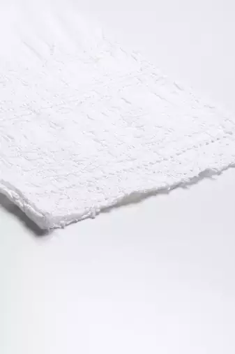 Hand embroidered white cotton lucknow chikan palazzo
