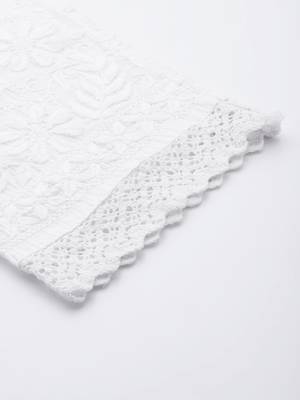 Hand embroidered white cotton lucknowi chikankari palazzo 6