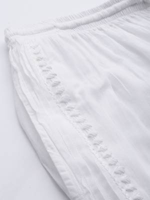 Hand embroidered white cotton lucknowi chikankari pant 6
