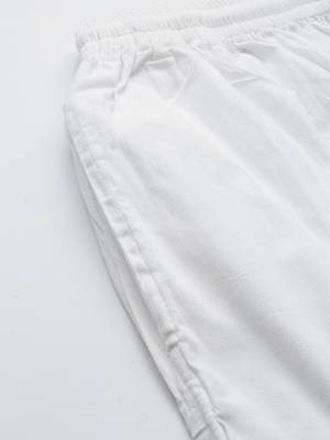 Hand embroidered white cotton lucknowi chikankari palazzo 6
