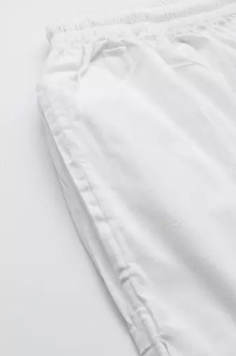 Hand embroidered white cotton lucknowi chikankari palazzo