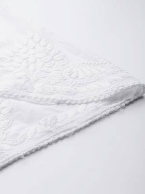 Hand embroidered white cotton lucknowi chikankari palazzo 7