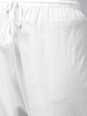 Hand embroidered white cotton lucknowi chikankari palazzo 7
