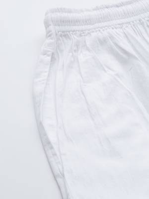 Hand embroidered white cotton lucknowi chikankari palazzo 6