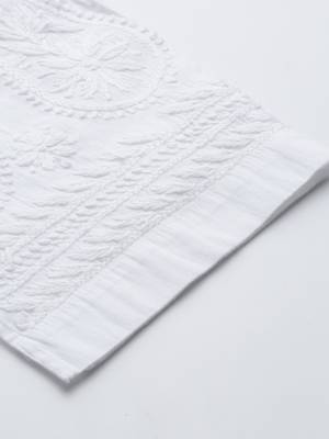 Hand embroidered white cotton lucknowi chikankari palazzo 7